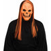 Orange Neon Skull Mask with Wig