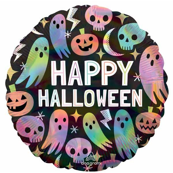 Pastel Halloween 18-Inch Round Holographic Foil Balloon