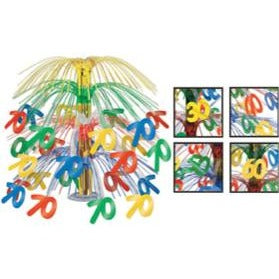Multicolor "30" Cascade Centerpiece, 18 Inches