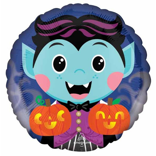Cute Vampire 18" Round Halloween Foil Balloon