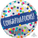 Congrats Silver Dots 18-Inch Round Foil Balloon
