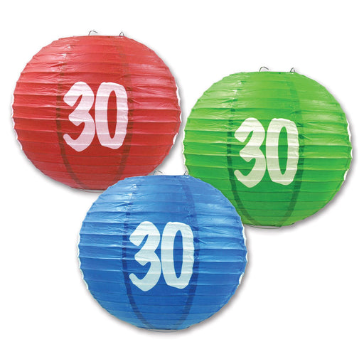 30 Paper Lanterns - Assorted Colors