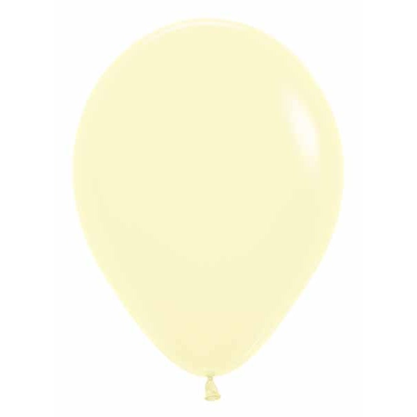 Sempertex 11" Pastel Matte Yellow Latex Balloons, 50 Pack