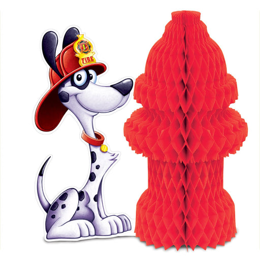 Fire Hydrant Centerpiece: Vibrant Red & Yellow Table Decoration (3/Pk)