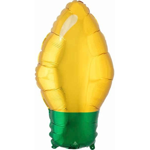 Gold Christmas Light Bulb Foil Balloon, 18 Inch