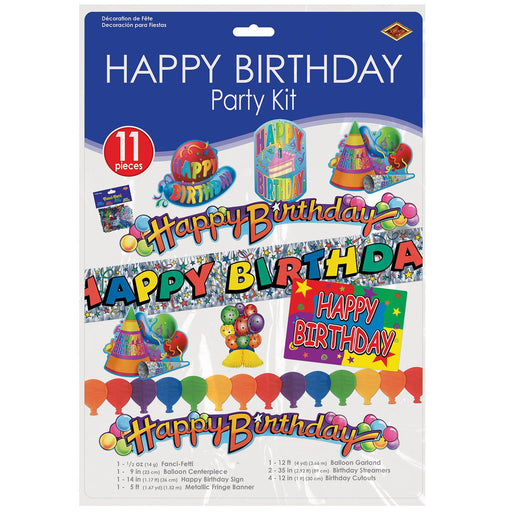 Happy Birthday Party Kit: Vibrant Multi-Color Celebration Essentials
