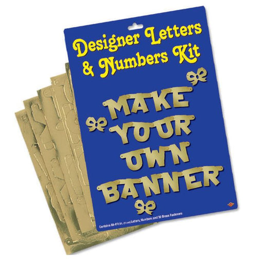 Designer Letters & Numbers Kit DIY Gold Banner Creation Set (82/Pk)