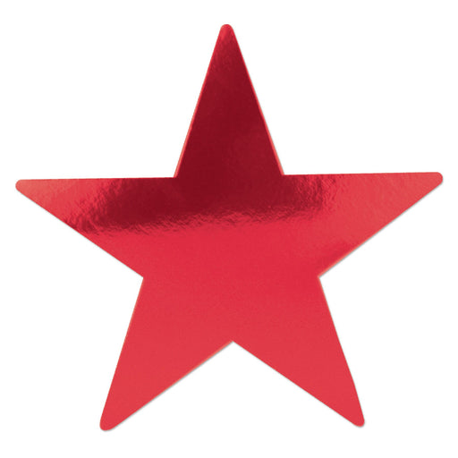 Versatile 12" Double-Sided Foil Red Star Cutout (3/Pk)