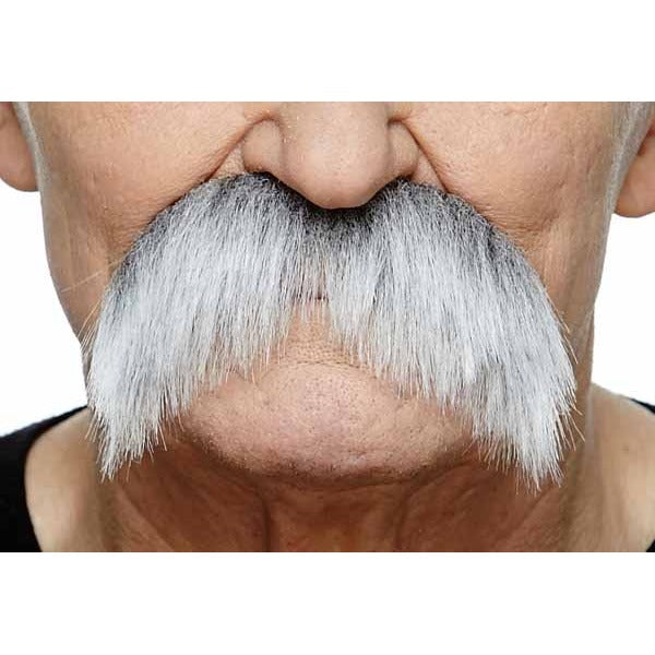 White and Grey Costume Moustache, 11 x 6 cm