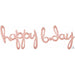 Rose Gold Happy Bday Script Balloon