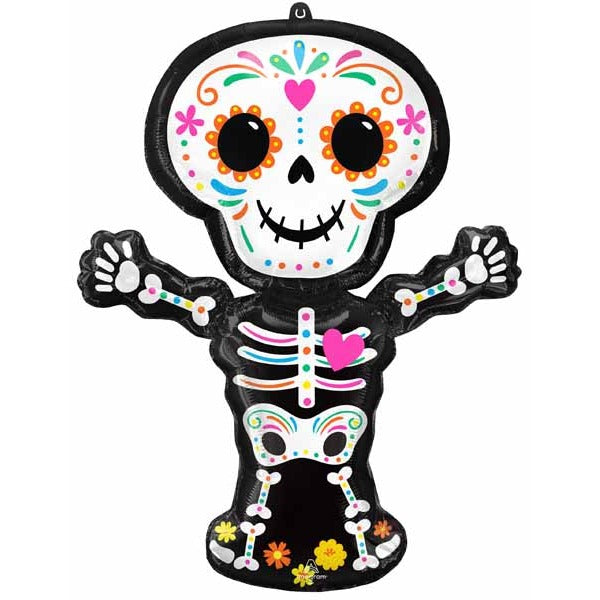 Day of the Dead Skeleton 34-Inch Foil Balloon