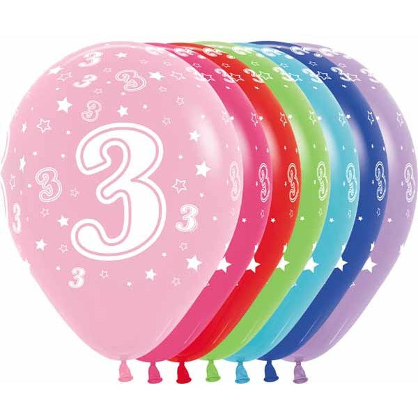 NUMBER "3" ASST 11" SEMPERTEX 50/BG
