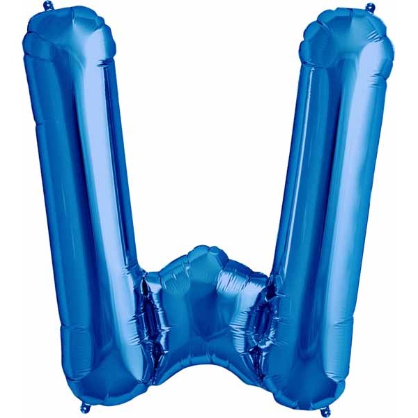 34-Inch Blue Letter W Balloon