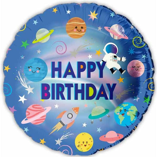 Happy Birthday Planets 18-Inch Foil Balloon
