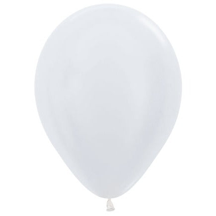 Sempertex 11" Satin White Latex Balloons, 50 Count
