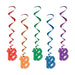 Vibrant Whirl Delights Assorted 18-Inch Swirl Decorations in Multicolor (5/Pk)