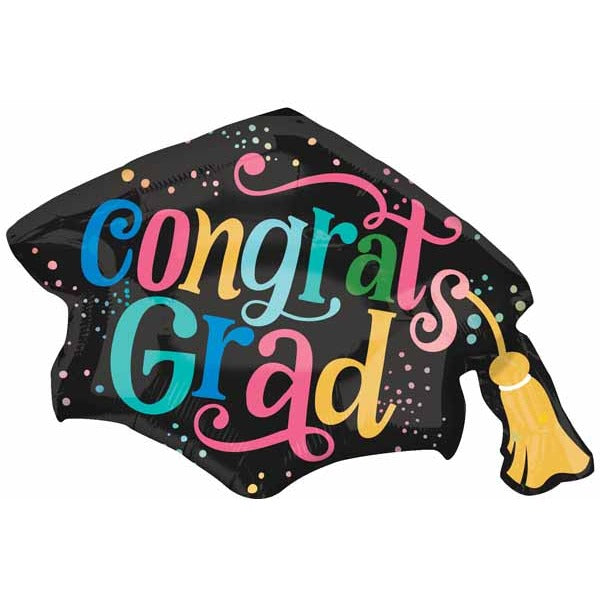 Congrats Grad Cap 31-Inch Foil Balloon