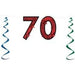NUMBER GLITTERED 70 STREAMER 15"X7'