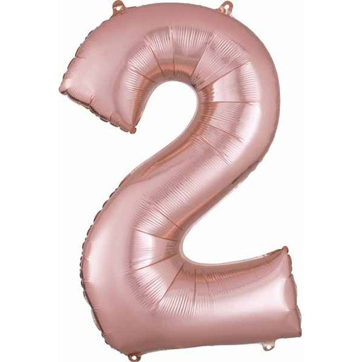 Rose Gold Number 2 Balloon, 34 Inch