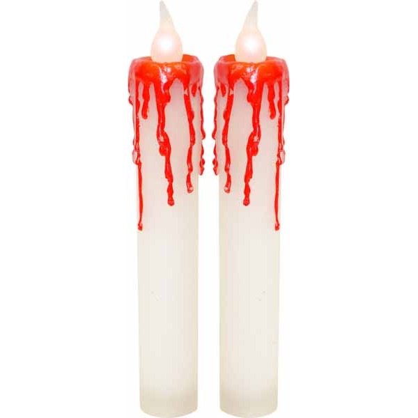 White Blood-Dripping Halloween Candles, Set of 2