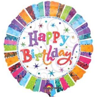 32 Inch Radiant Birthday Jumbo Holographic Foil Balloon