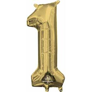 16 Inch White Gold Number 1 Balloon