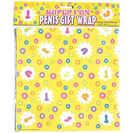 Super Fun Penis Print Gift Wrap, 2 Sheets