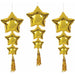 Gold Star Balloons with Tassels, 3 Pack