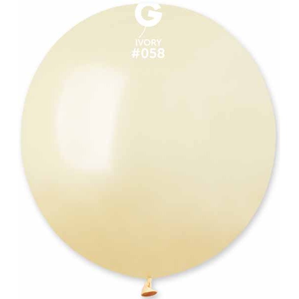 Gemar 19-Inch Metallic Ivory Latex Balloons, 25 Pack