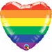 Rainbow Stripes 18" Heart Foil Balloon