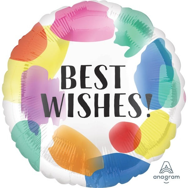 Best Wishes Painted 18-Inch Round Foil Balloon
