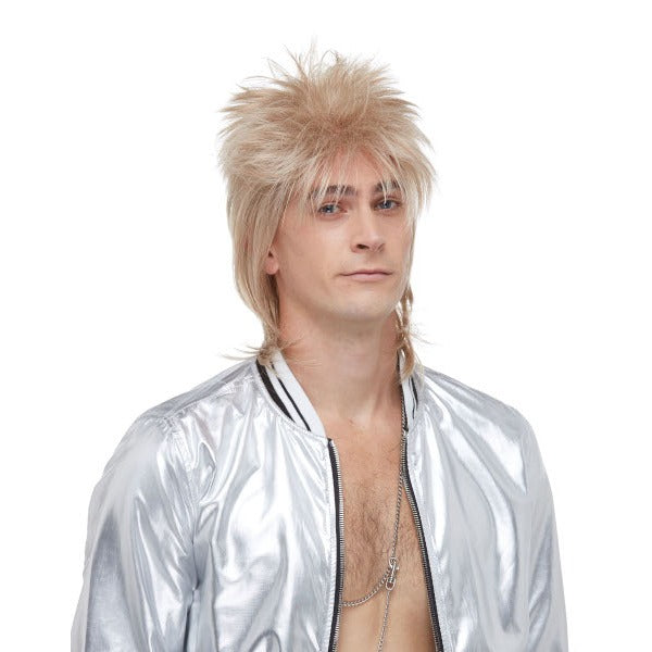 British Rockstar Costume Wig in Mixed Blonde
