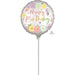 Boho Happy Birthday Satin Flowers 4-Inch Round Foil Balloon