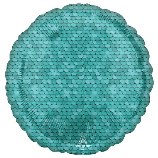 Ocean Blue Sequins 18-Inch Round Foil Balloon