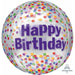 Happy Birthday Funfetti Orbz 16-Inch Foil Balloon