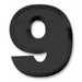 Black Plastic 3D Number 9 Decoration, 11 Inch