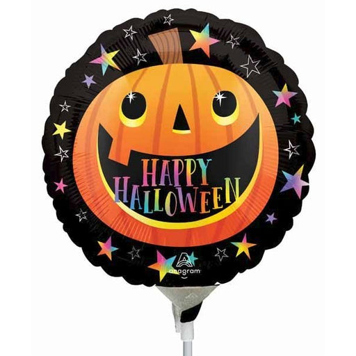 Smiley Halloween Pumpkin 9" Round Foil Balloon