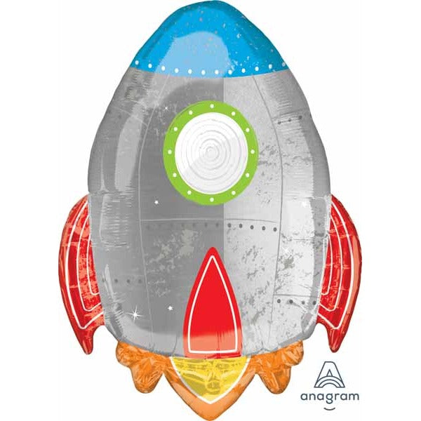 Blast Off Birthday 29-Inch Shaped Foil Balloon