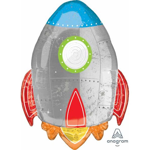 Blast Off Birthday Shaped Foil Balloon, 29 Inch