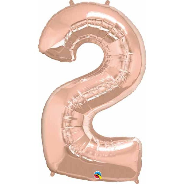 34-Inch Rose Gold Number 2 Balloon