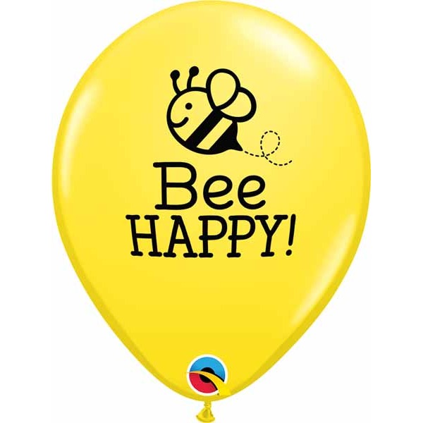 Bee Happy 11-Inch Yellow Latex Balloons, 50 Count