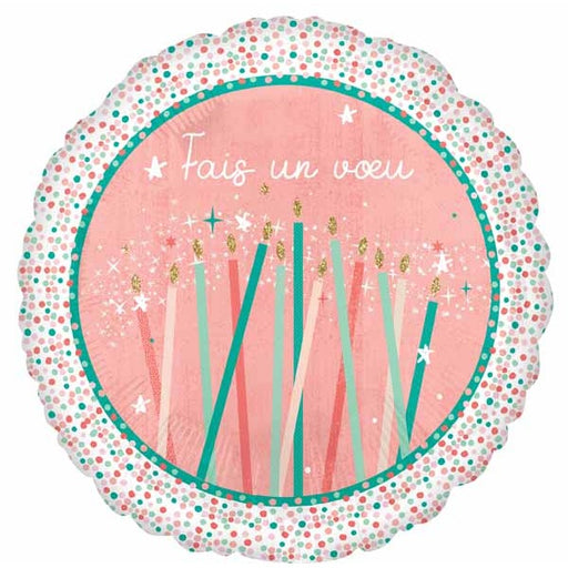 Fais un Vœu Cake 18-Inch Round Foil Balloon
