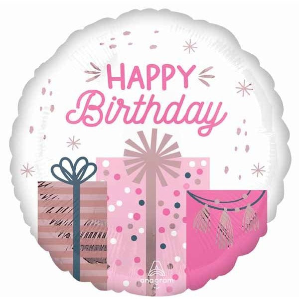 Pastel Happy Birthday 18" Round Foil Balloon