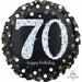 Sparkling 70th Birthday Round Foil Balloon, 18 Inch