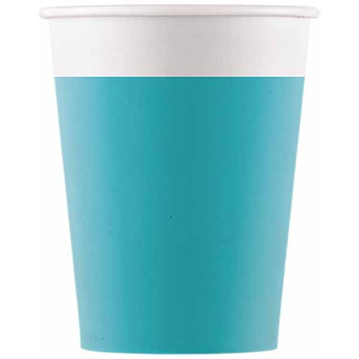 PAPER CUPS 7OZ 8/PK SOLID TURQUOISE
