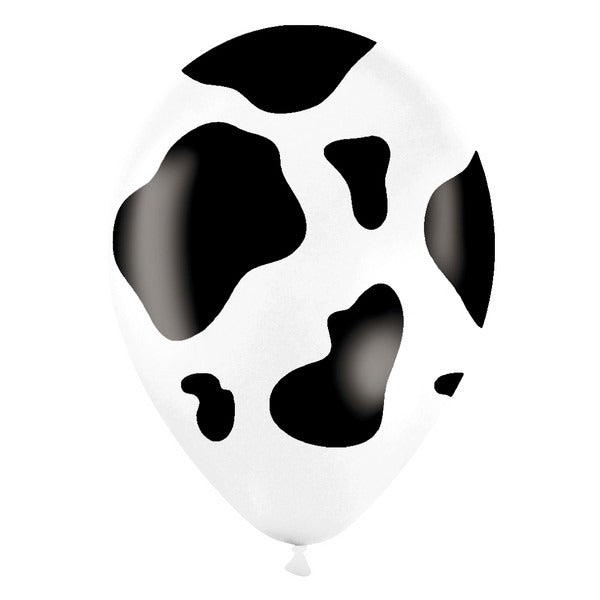 Sempertex 11" White Cow Print Latex Balloons, 50 Count