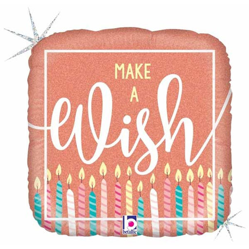 MAKE A WISH ROSE GOLD HOLO 18"SQR PKG