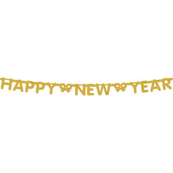 Gold Happy New Year Banner, 5 ft