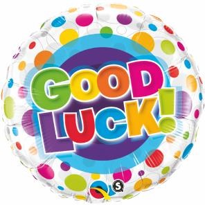 Good Luck Colorful Dots 18" Round Foil Balloon