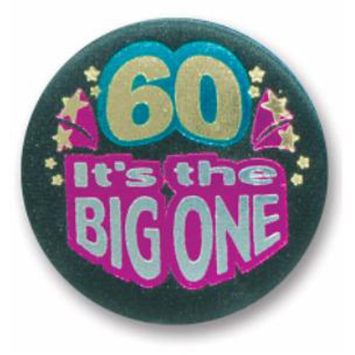 60 "It'S The Big One" Satin Buttons (2" Diameter, 6/Pack)